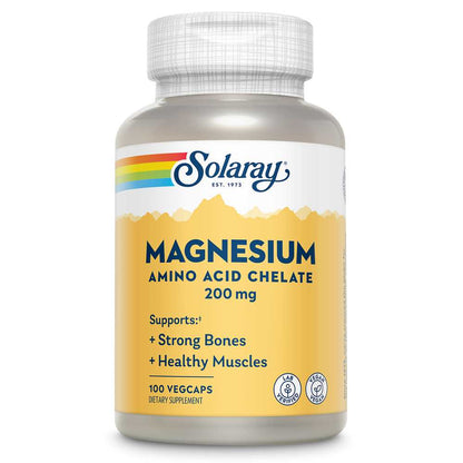 Solaray Magnesium, Amino Acid Chelate 200mg 100 caps