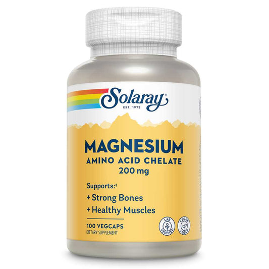Solaray Magnesium, Amino Acid Chelate 200mg 100 caps
