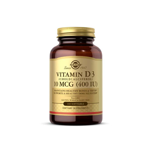 Solgar Vitamin D3 (cholecalciferol) 10 Mcg (400 Iu) 100 Softgels