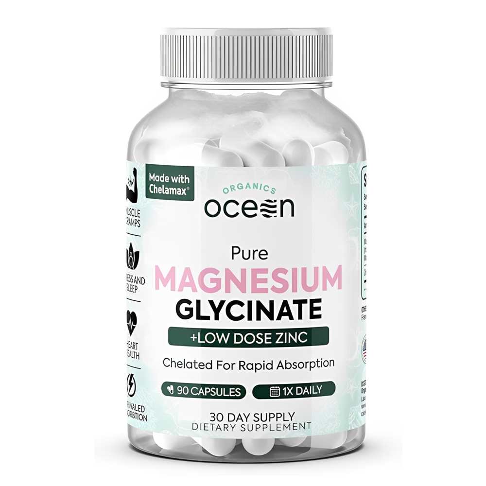 Organics Ocean Pure Magnesium Glycinate with  Zinc – 90 Capsules