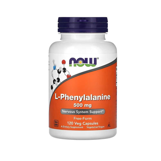 Now Foods L-Phenylalanine 500mg – Free-Form Amino Acid for Nervous System Support (120 Veg Capsules)