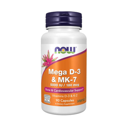 Now Foods Mega D-3 & Mk-7 – 5000 Iu Vitamin D3 + 180 Mcg Mk7 – 60 Capsules