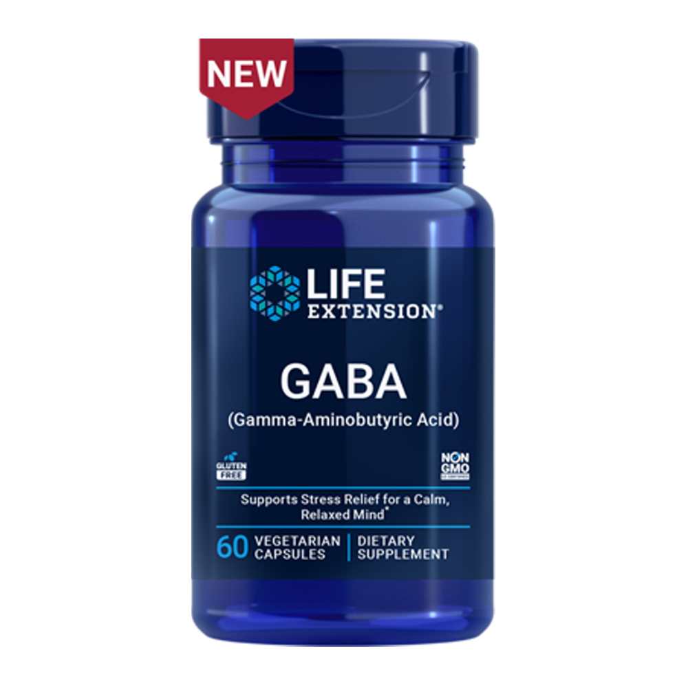 Life Extension Gaba (gamma-Aminobutyric Acid) – 60 Vegetarian Capsules