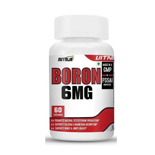 Nutrija Boron 6mg – Premium Bone & Hormonal Health Supplement | Gmp & Fssai Certified | 60 Servings