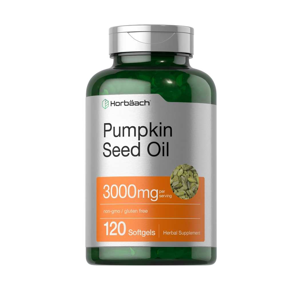 Horbäach Pumpkin Seed Oil 3000mg – Non-Gmo, Gluten-Free, 120 Softgels