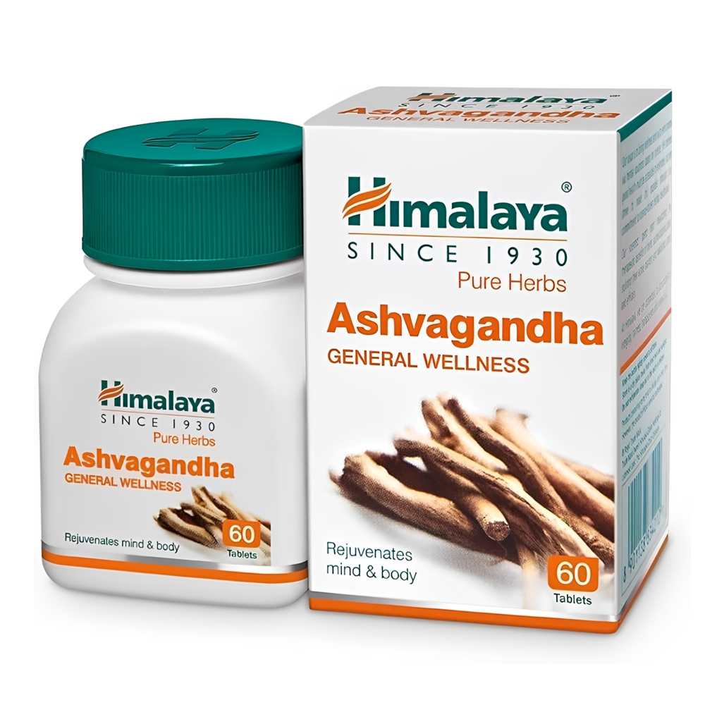 Himalaya Ashwagandha – Pure Herbs for General Wellness, 60 Tablets