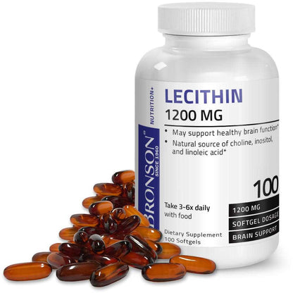 Bronson Vitamins Lecithin - 1,200 Mg 100 Softgels