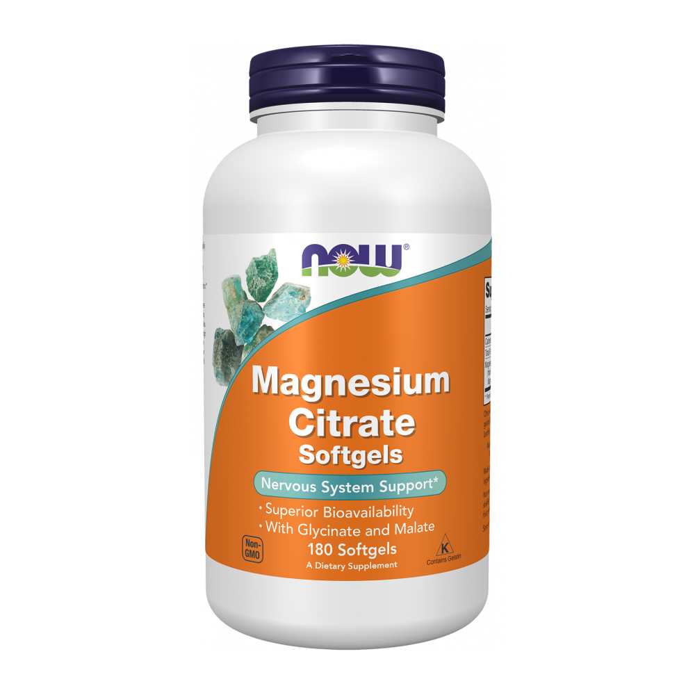 Now Foods Magnesium Citrate – High Absorption Formula with Glycinate & Malate – 90 Softgels