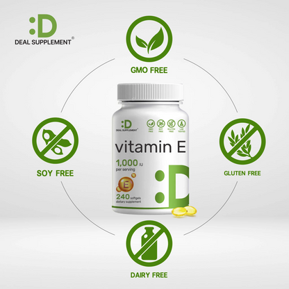 Deal Supplement Vitamin E , 1,000 IU Per Serving, 240 Softgels
