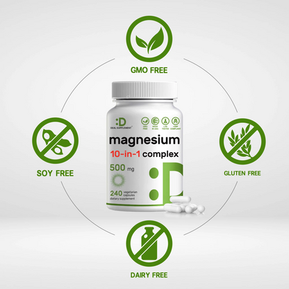 Deal Supplement magnesium 10-in-1 complex 500 mg 240 Veggie Capsules