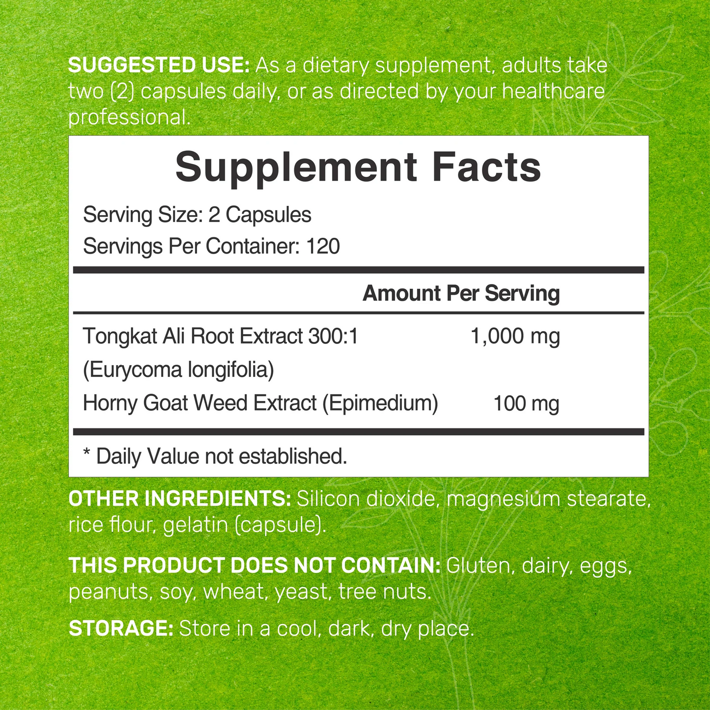 Deal Supplement Tongkat Ali 1100mg Per Serving, 240 Capsules