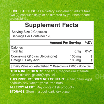 Deal Supplement CoQ10 100mg, 240 Capsules – with Omega 3 Fatty Acid 100mgD