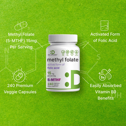 Deal Supplement L Methylfolate 15mg Per Serving, 240 Veggie Capsules