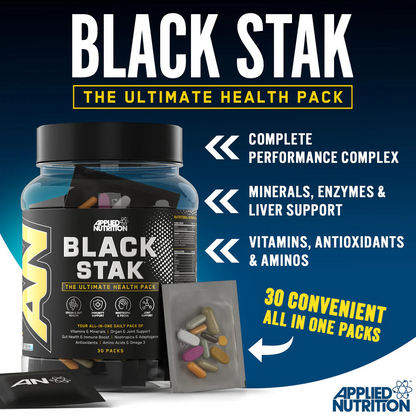 Applied Nutrition Black Stak - the Ultimate Health Pack 30 Packs in Each Tub
