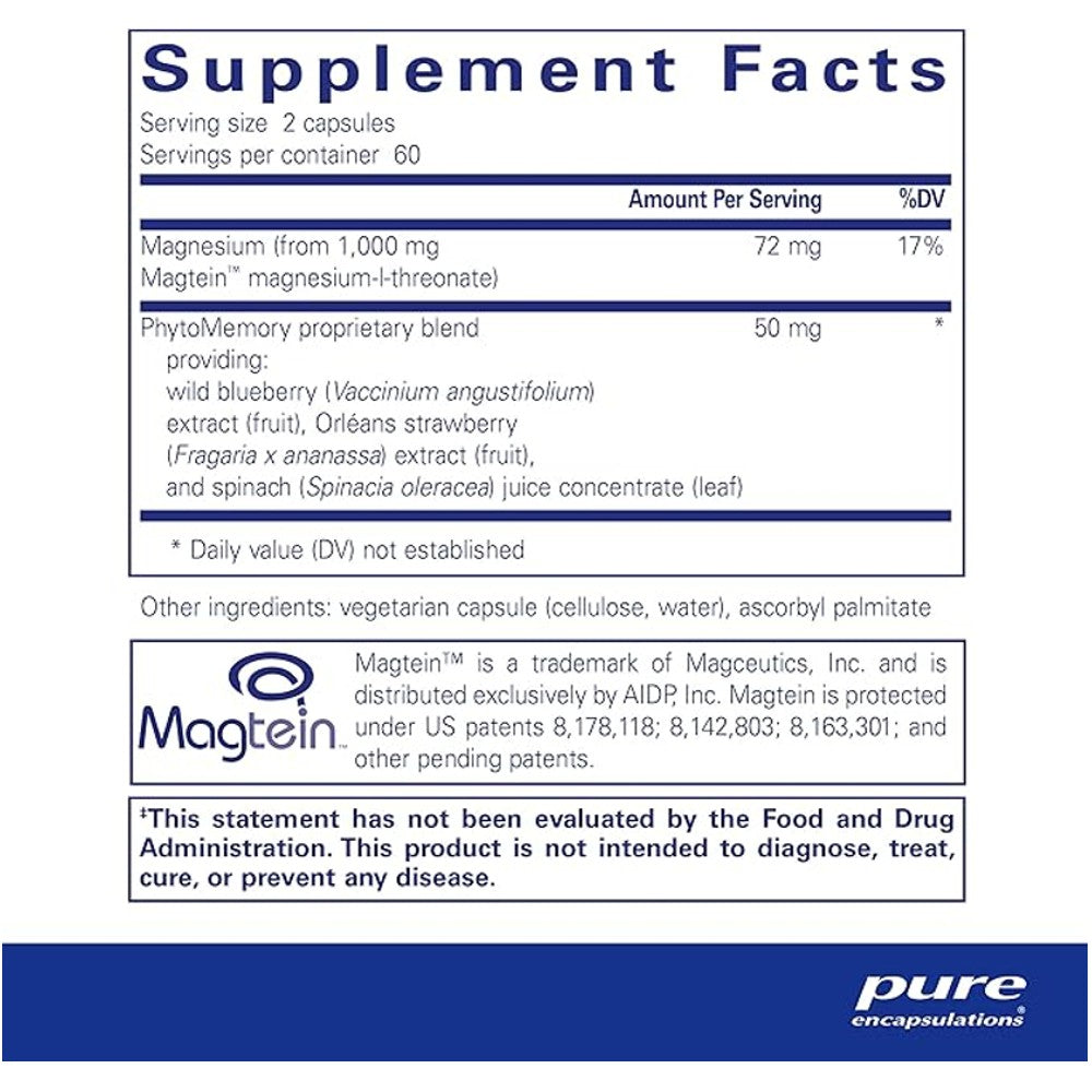 Pure Encapsulations CogniMag – Magtein Magnesium L-Threonate