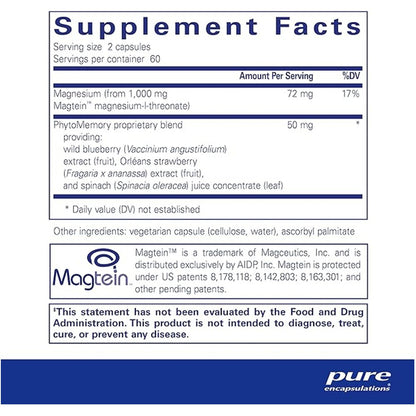 Pure Encapsulations CogniMag – Magtein Magnesium L-Threonate