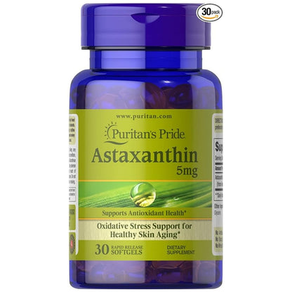 Puritan's Pride Astaxanthin 5mg - Antioxidant & Skin Aging Support