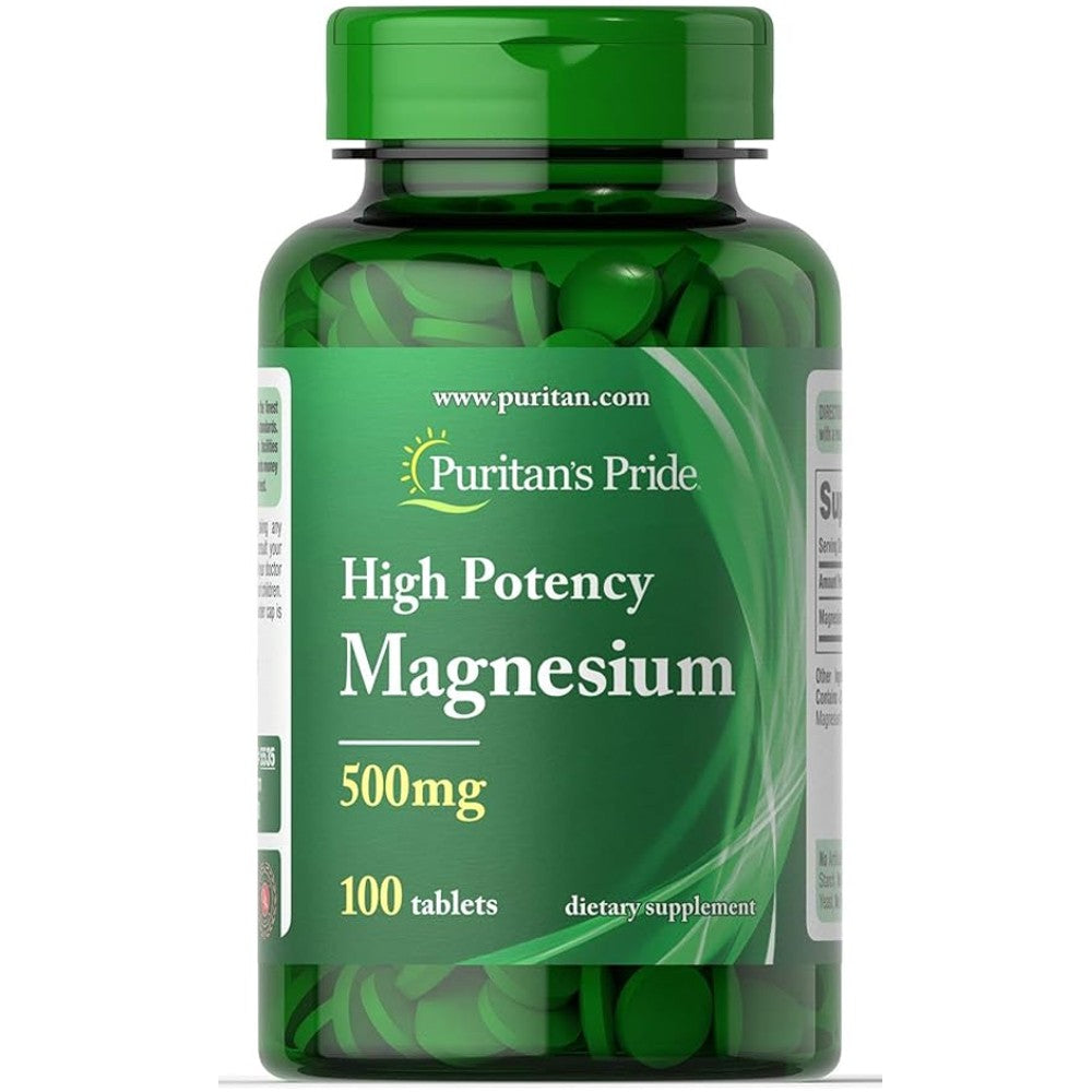 Puritan's Pride High Potency Magnesium 500mg – 100 Tablets
