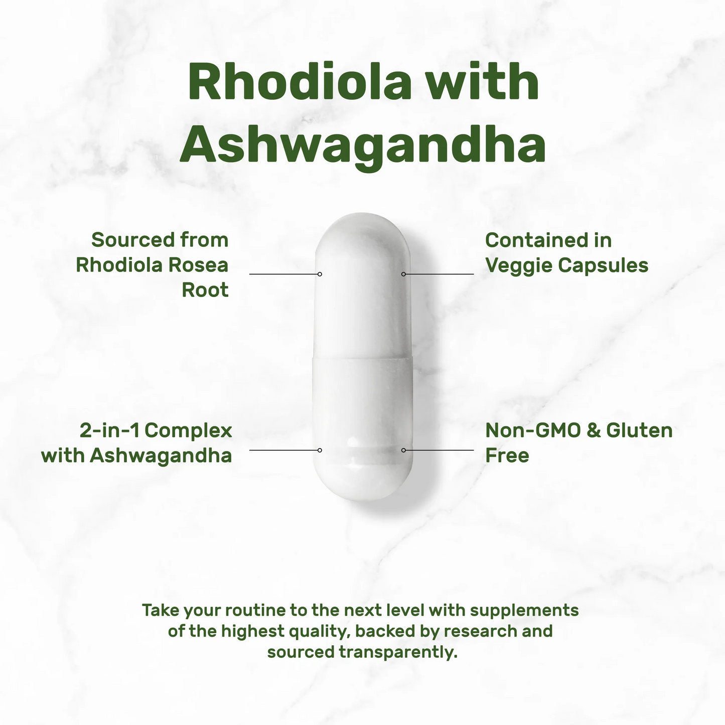 Deal Supplement Rhodiola Rosea with Ashwagandha, 240 Vegetarian Capsules