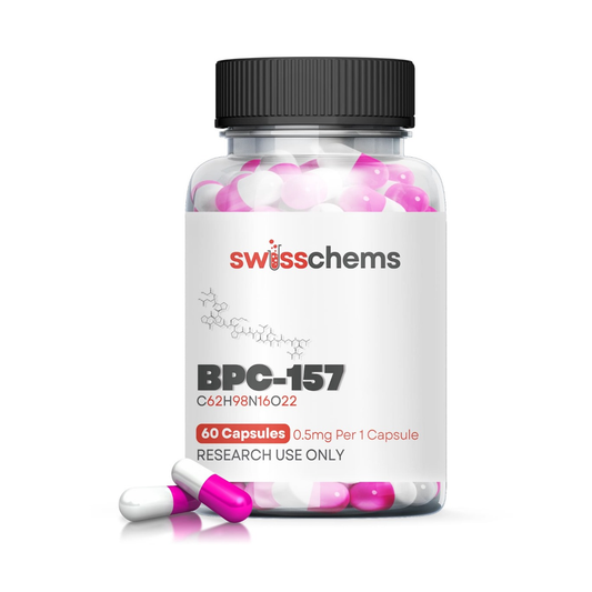 SWISSCHEMS BPC-157 – 60 Capsules | 65mg Per Capsule | Research Use Only