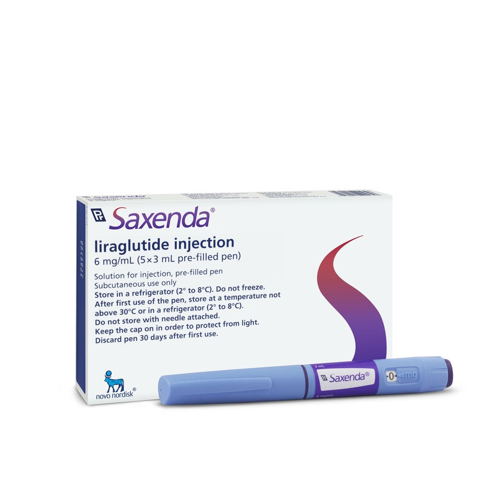 Saxenda (liraglutide) Weight Loss Injection Pen 6 Mg/m L (5x3 M L) by Novo Nordisk – Pre-Filled Solution for Subcutaneous Use