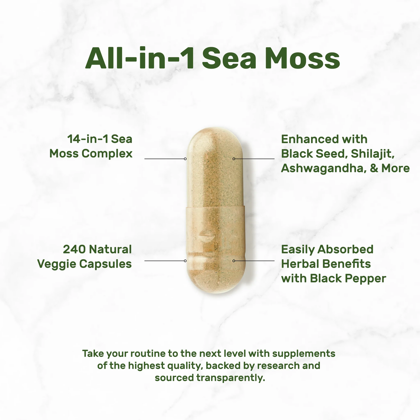 Deal Supplement Irish Sea Moss 7,000mg Per Serving, 240 Veggie Capsules