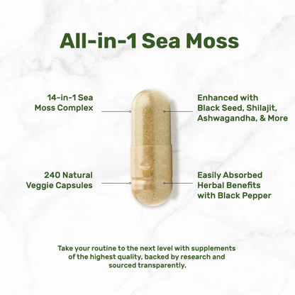 Deal Supplement Irish Sea Moss 7,000mg Per Serving, 240 Veggie Capsules