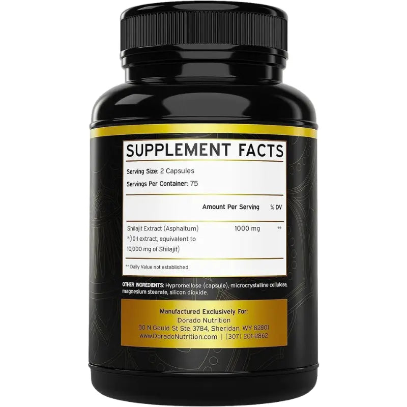 Dorado Nutrition Shilajit Pure Himalayan 150 Capsules 10,000mg
