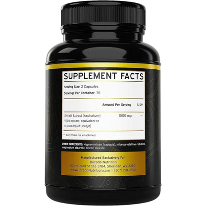 Dorado Nutrition Shilajit Pure Himalayan 150 Capsules 10,000mg