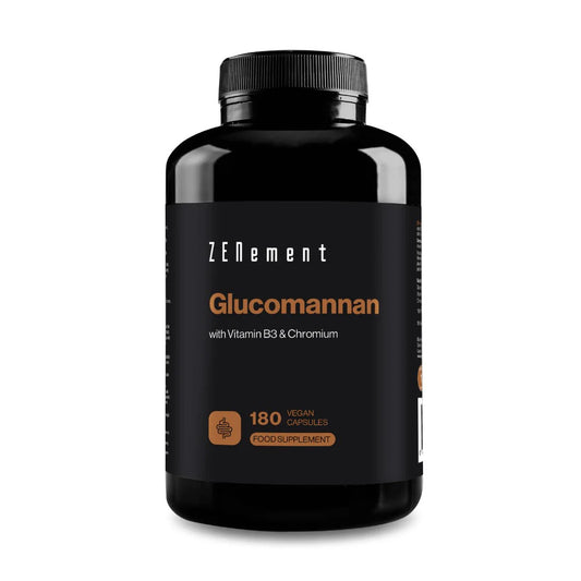 ZElement Glucomannan with Vitamin B3 & Chromium – 180 Vegan Capsules | Food Supplement