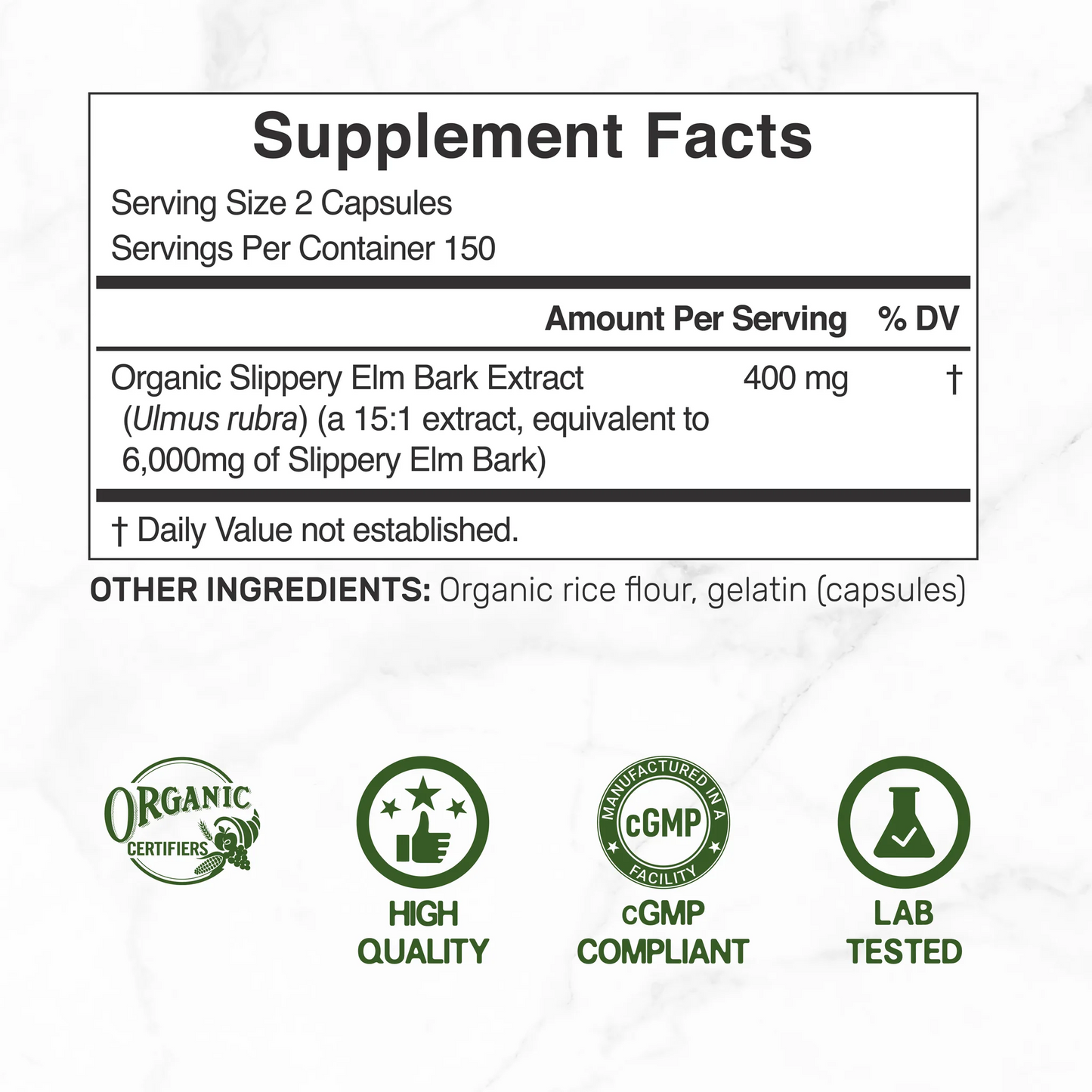 Deal Supplement Slippery Elm 6000mg 300 Capsules