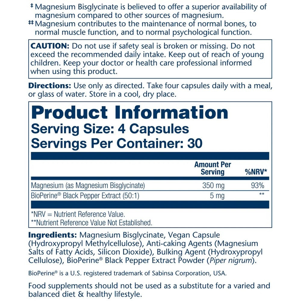 Solaray Magnesium Bisglycinate 350mg - Bone & Muscle Support