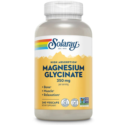 Solaray Magnesium Glycinate 350mg New Update Bottle