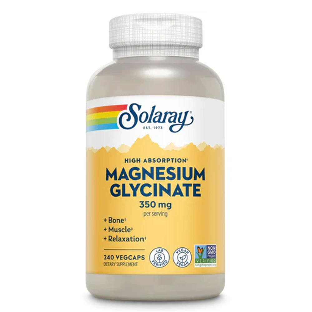 Solaray Magnesium Glycinate 350mg New Update Bottle