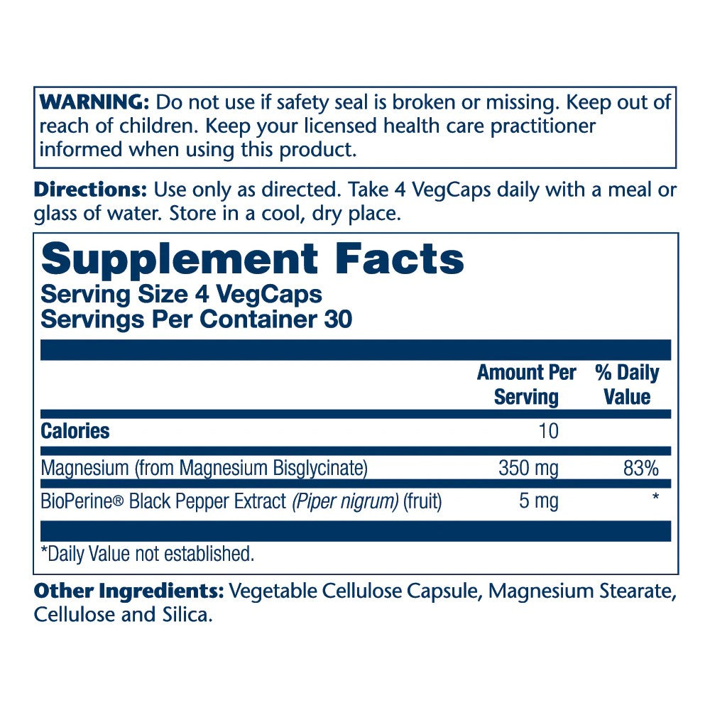 Solaray Magnesium Glycinate 350mg New Update Bottle