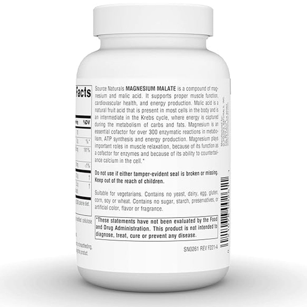 Source Naturals Magnesium Malate 3.750mg – Muscle & Energy Support