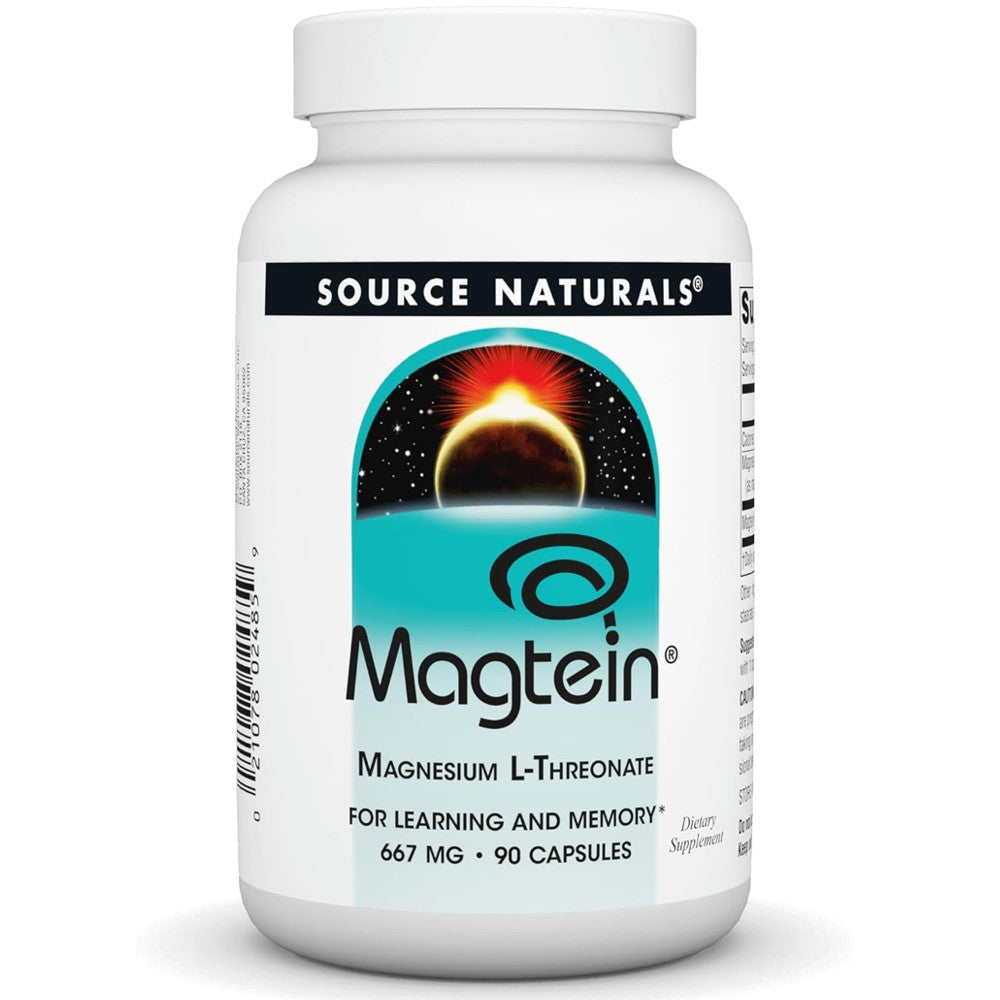 Source Naturals Magtein® Magnesium L-Threonate 667mg – Learning & Memory Support | 90 Capsules