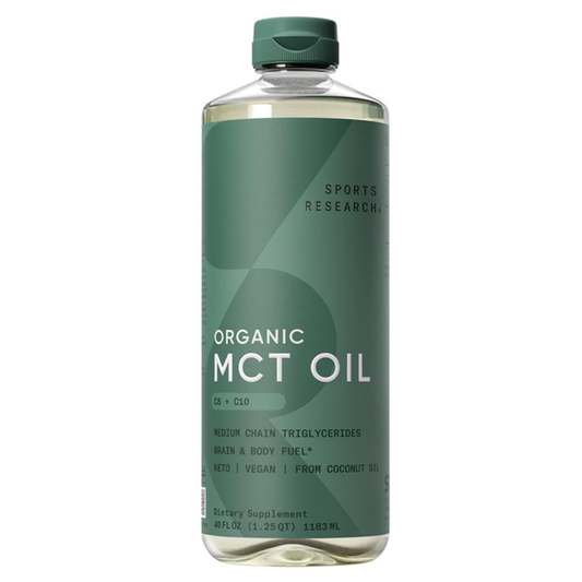 Sports Research Organic MCT Oil – Vegan, Keto-Friendly, Derived from Coconuts