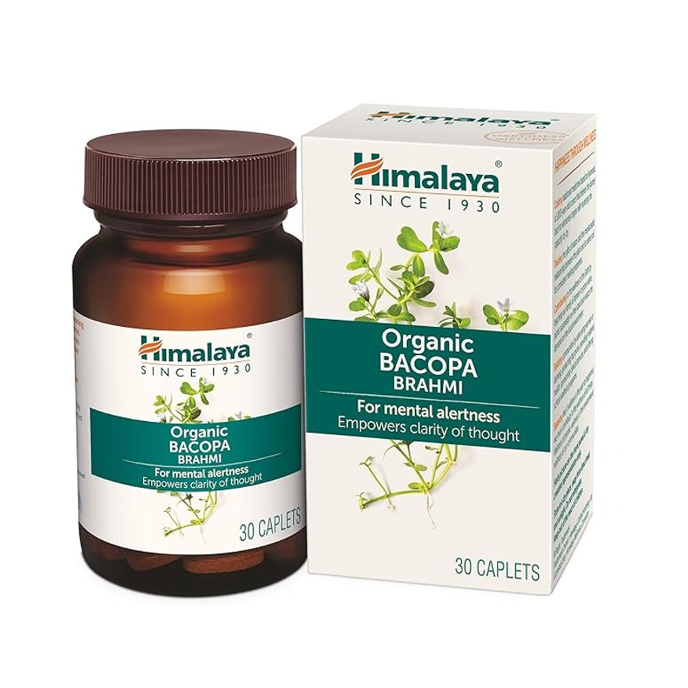 Himalaya Organic Bacopa Brahmi – Supports Mental Alertness & Clarity of Thought | 30 Caplets