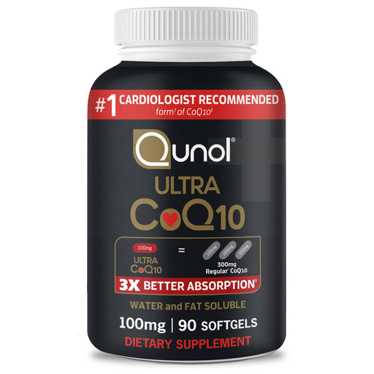 Qunol Ultra Co Q10 100mg #1 Cardiologist Recommended – 3 X Better Absorption Water & Fat Soluble – 120 Softgels