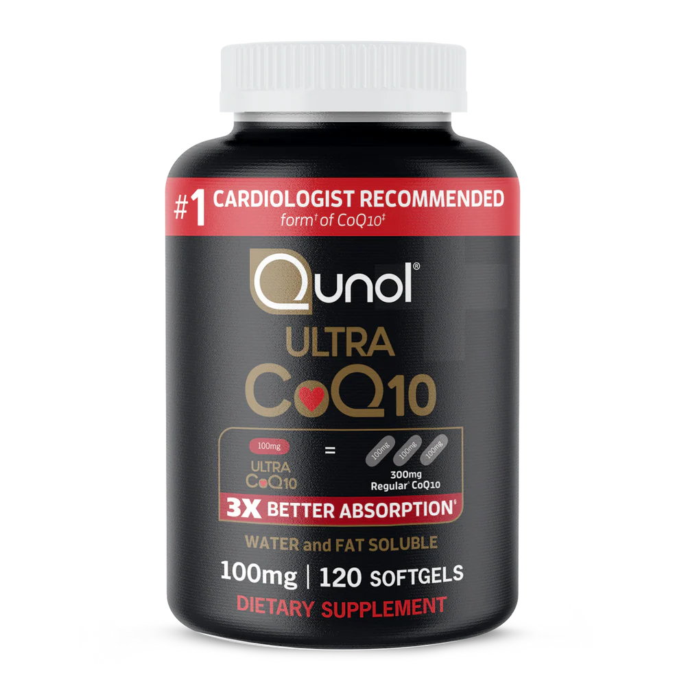 Qunol Ultra Co Q10 100mg #1 Cardiologist Recommended – 3 X Better Absorption Water & Fat Soluble – 120 Softgels