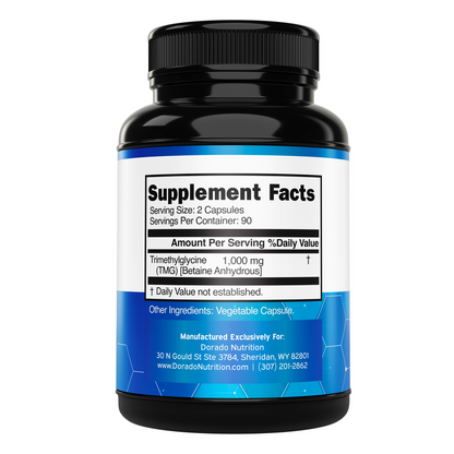 Dorado Nutrition Tmg Trimithylglycine Supplement 180 Capsules for Women & Men