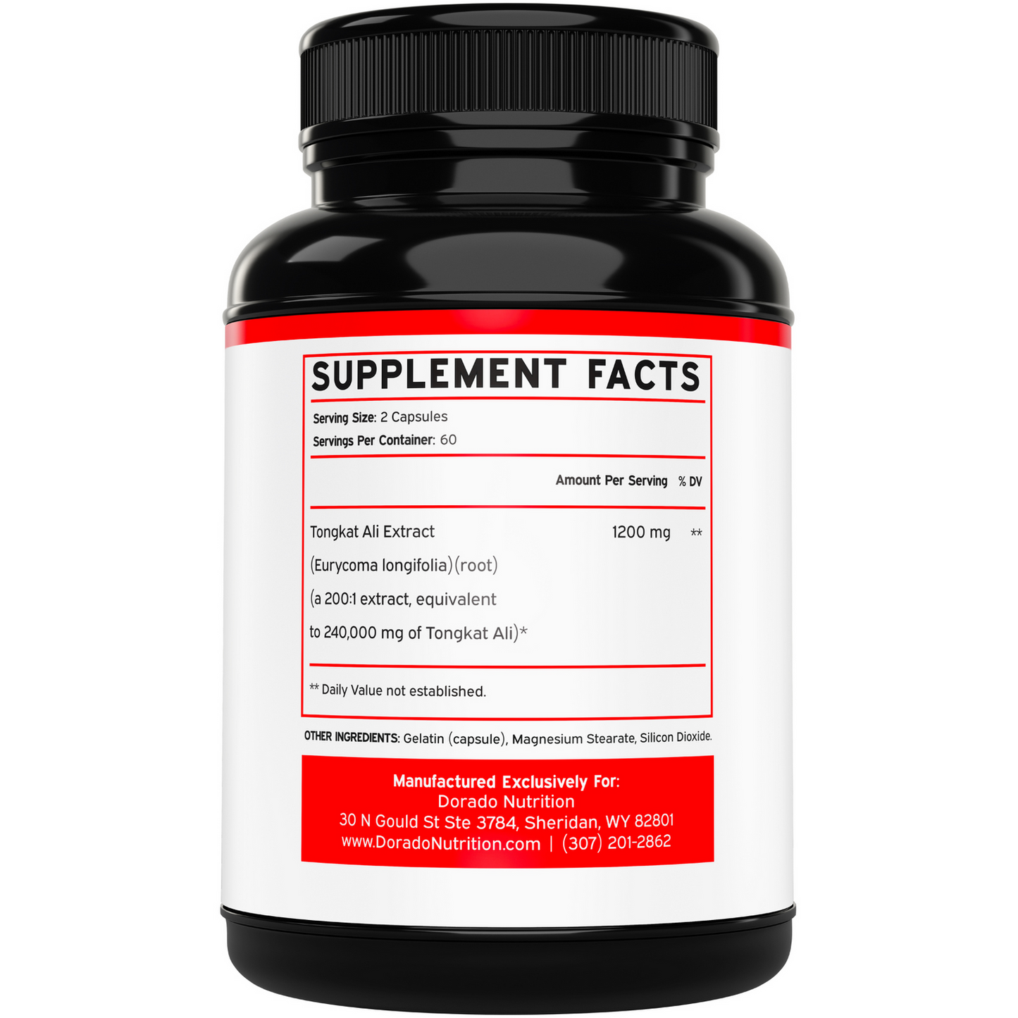 Dorado Nutrition Tongkat Ali 240,000mg (200 to 1 Extract) 120 Caps