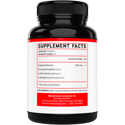 Dorado Nutrition Tongkat Ali 240,000mg (200 to 1 Extract) 120 Caps