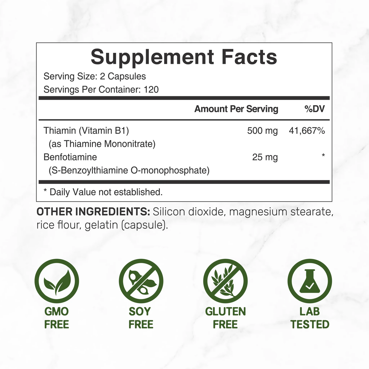 Deal Supplement Vitamin B1 500mg with Benfotiamine 240 caps