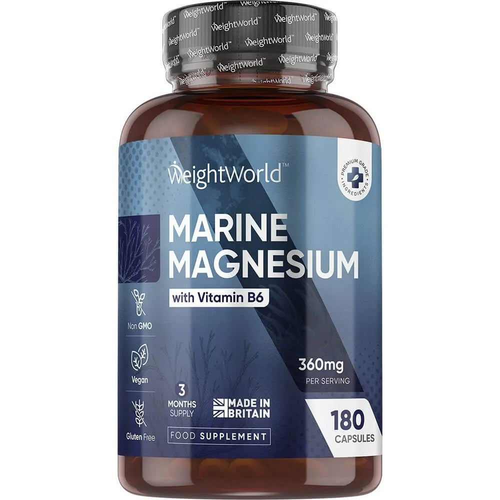 WeightWorld Marine Magnesium with Vitamin B6 – High Absorption