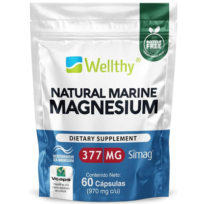 Wellthy Natural French Marine Magnesium 377mg | 60 Capsules