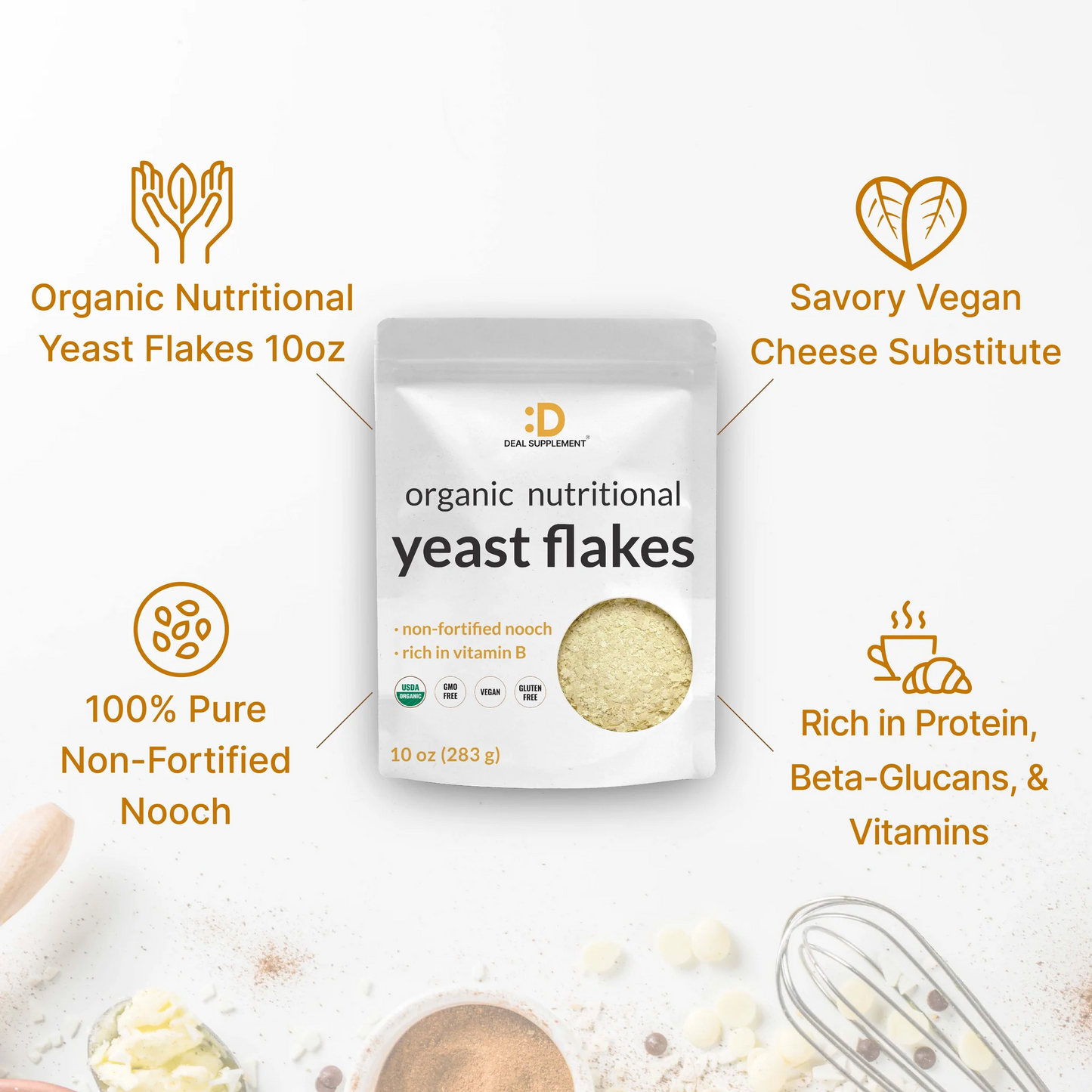 Deal Supplement Organic Nutritional Yeast Flakes 10oz