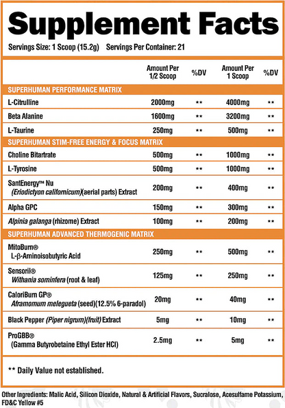 Alpha Lion Super Human Burn - Stim Free 336g
