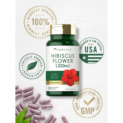 Carlyle Nutritionals Hibiscus Flower Extract 1100| 120 Capsules